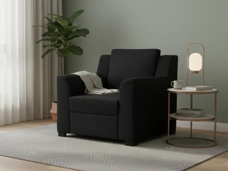 Erica Upholstered Single Seater Sofa in Charcoal Color